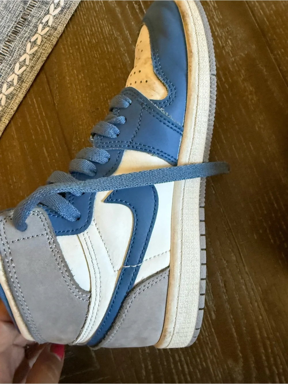 Nike air Jordan’s Kids High-Top Sneakers in Blue and White